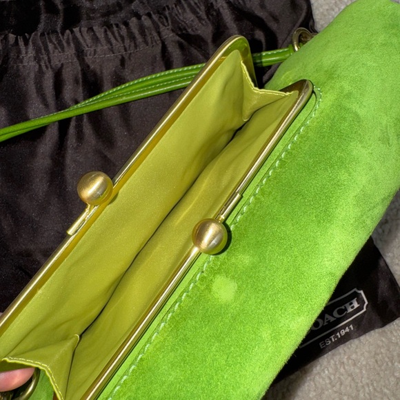 Coach Green Suede Shoulder Bag - Picture 11 of 13